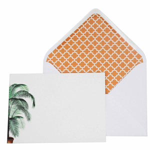 Potted Palm Notecard Set with Lined Envelopes - Mustard and Gray Ltd