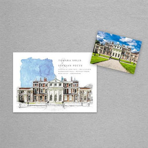 Quatt Illustrated Flat Wedding Invitations
