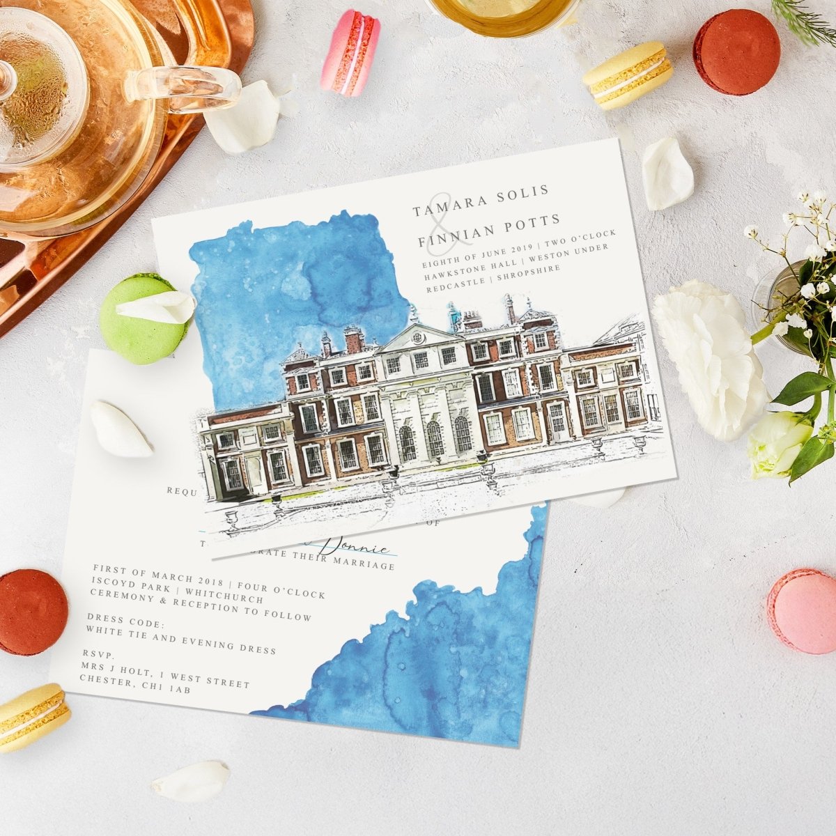 Quatt Illustrated Flat Wedding Invitations