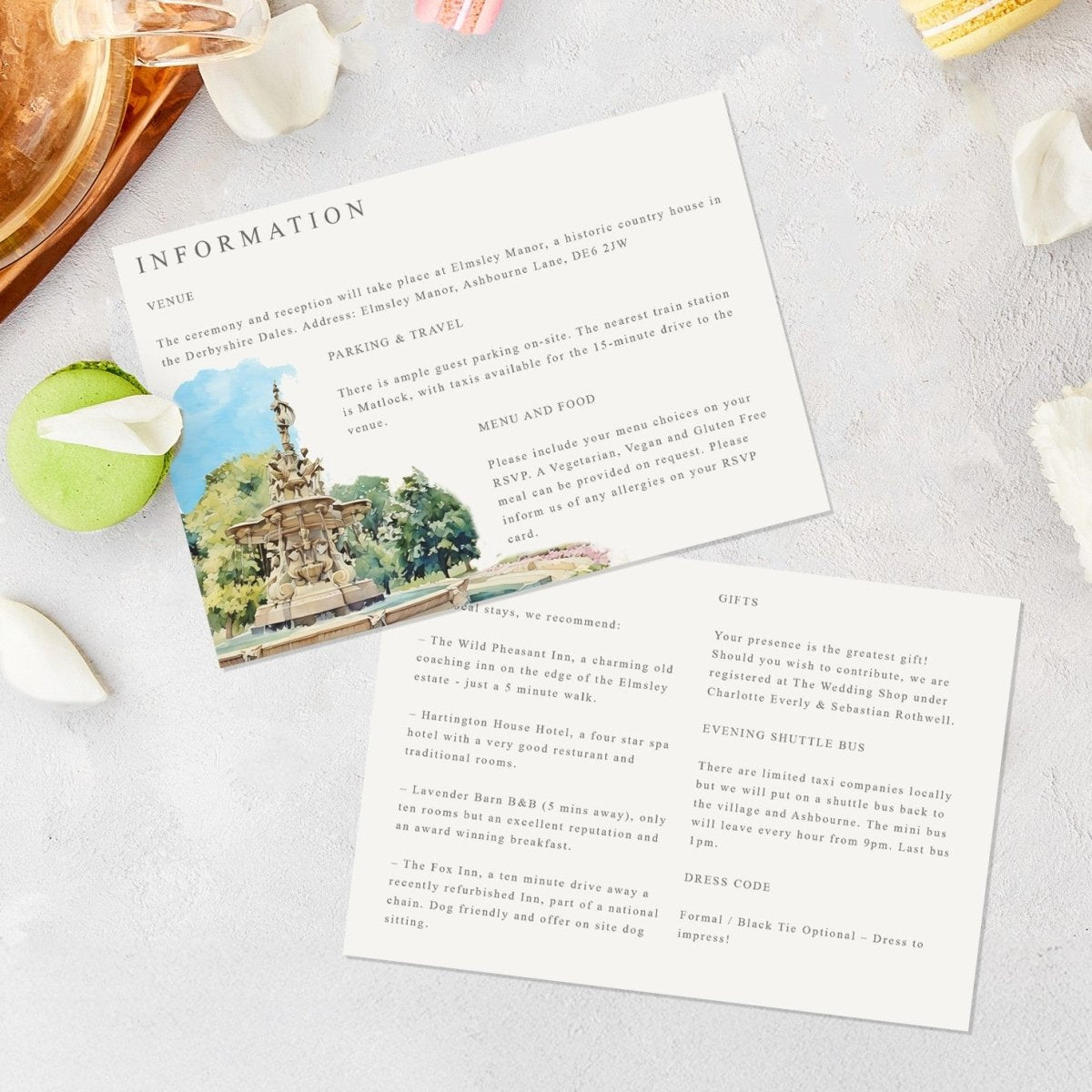 Quatt Illustrated Wedding Information Cards