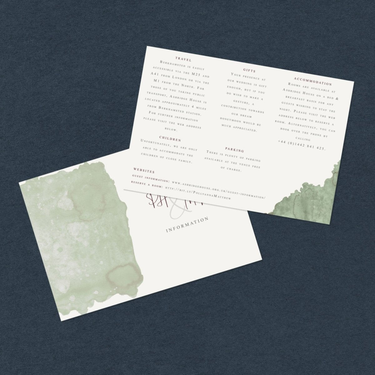 Quatt Illustrated Wedding Information Cards