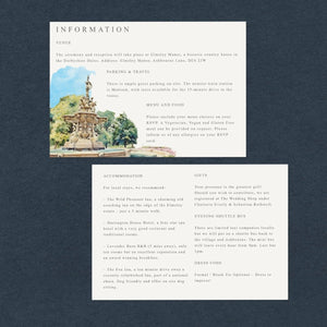 Quatt Illustrated Wedding Information Cards