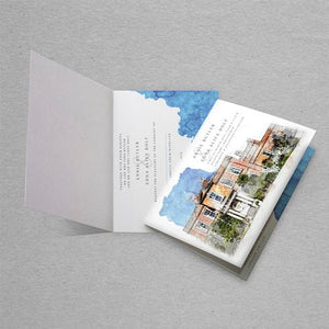Quatt Illustrated Wedding Invitations (Folded)