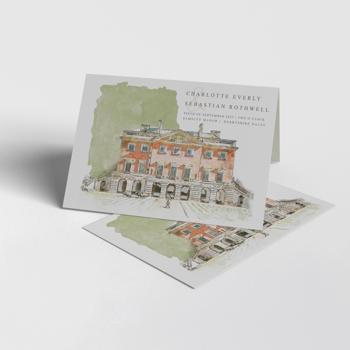 Quatt Illustrated Wedding Invitations (Folded)