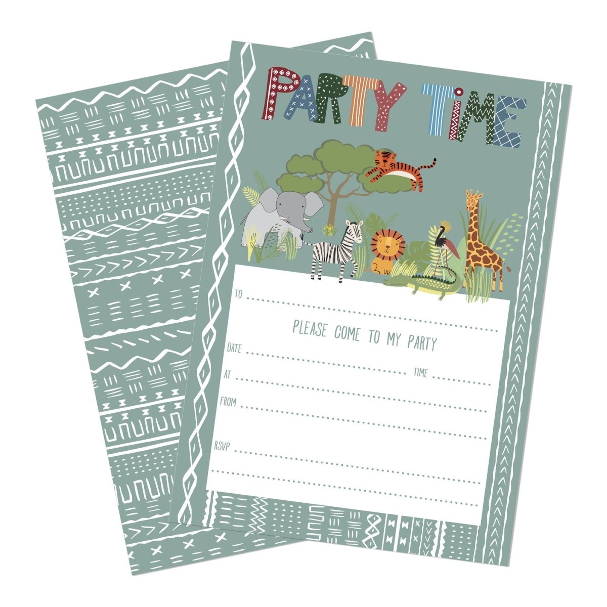 Safari Birthday Party Invitations - Mustard and Gray Ltd