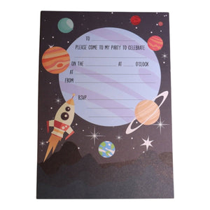 Space Birthday Party Invitations - Mustard and Gray Ltd