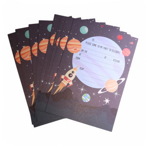 Space Birthday Party Invitations - Mustard and Gray Ltd