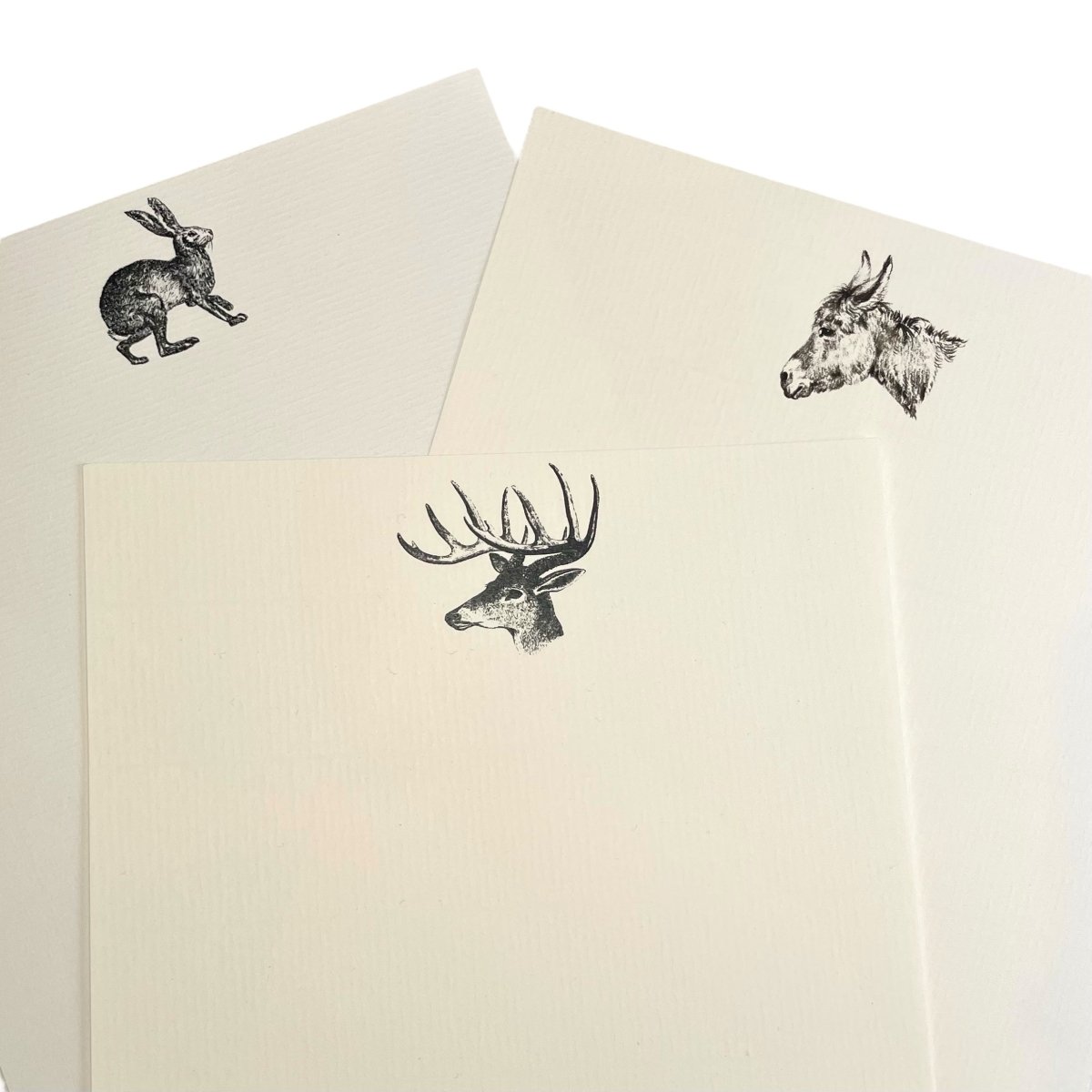 Stag, Hare & Donkey Writing Paper Bundle (108 Sheets) - Mustard and Gray Ltd