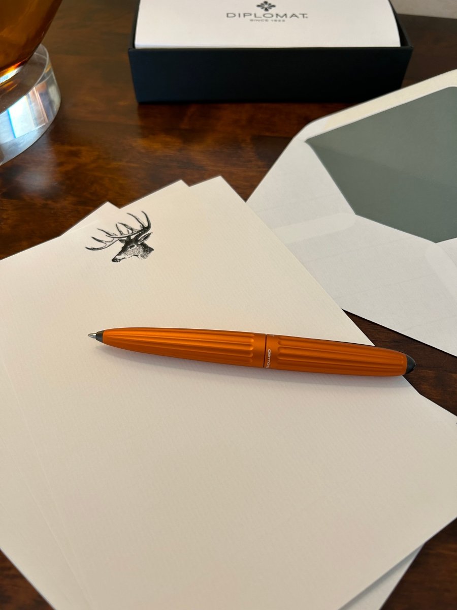 Stag Letter Paper - Laid A5 Writing Paper - Mustard and Gray Ltd