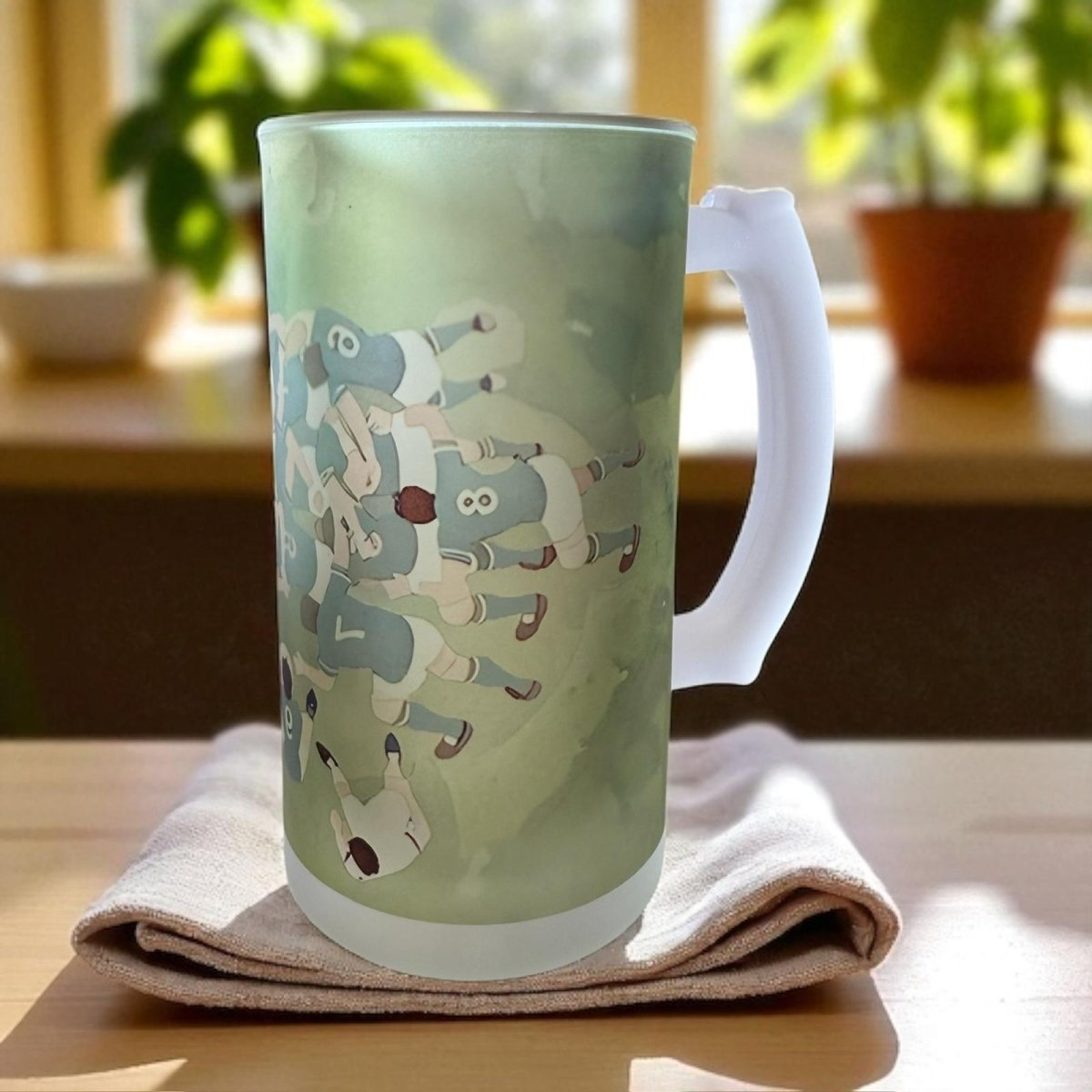 "The Scrum" Rugby Frosted Beer Stein