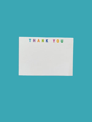 Typography Thank You Notecard Set with Laid Envelopes