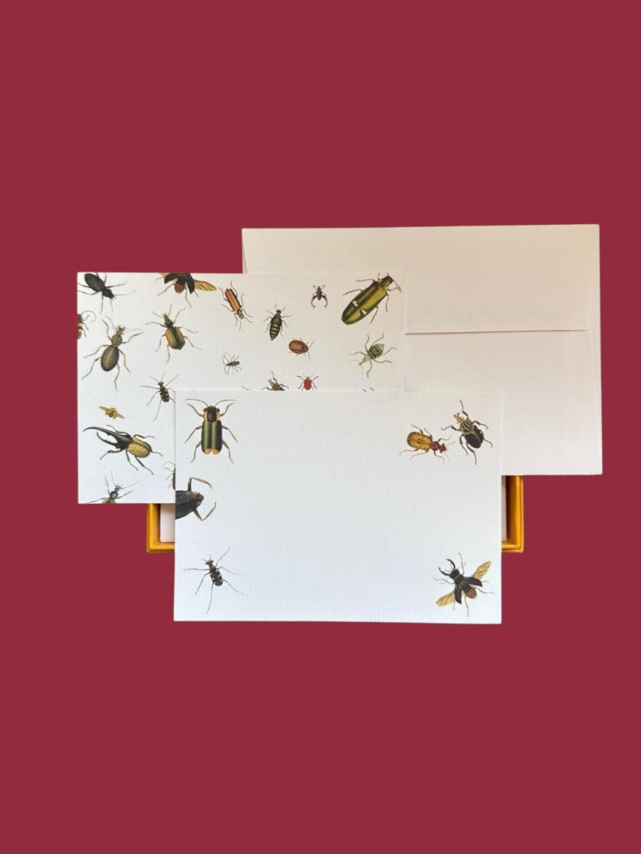 Vintage Bugs Notecard Set with Laid Envelopes