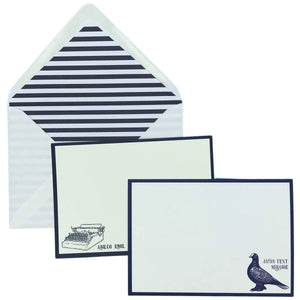 Vintage Messages Notecard Set with Lined Envelopes - Mustard and Gray Ltd