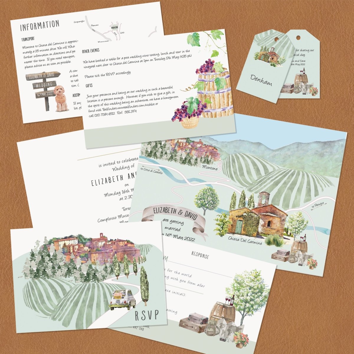 Wedding Map Invitation Folded Cards