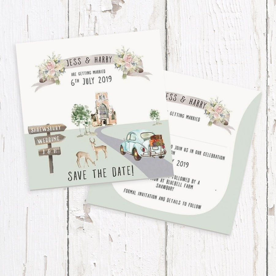 Wedding Map Save the Date