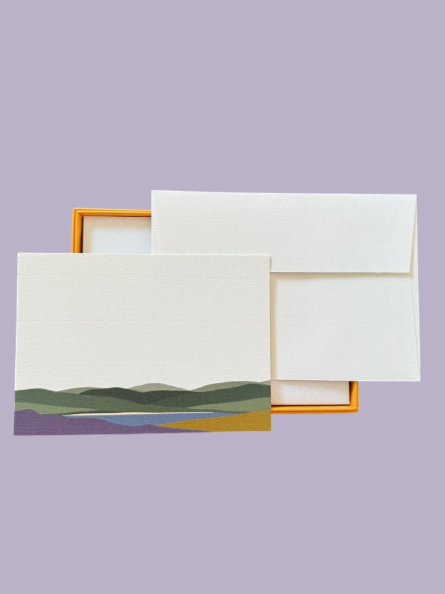 Welsh Hills "Heather & Gorse" Notecard Set with Laid Envelopes