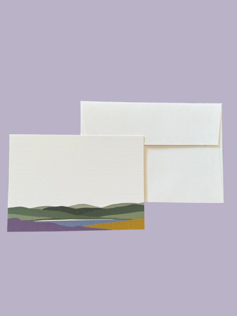 Welsh Hills "Heather & Gorse" Notecard Set with Laid Envelopes