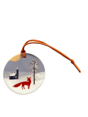 Winter Christmas Decoration Set | Set of Six Hand - Printed Tree Decorations