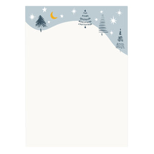 Winter Star Letter Paper - Wove A5 Writing Paper - Mustard and Gray Ltd