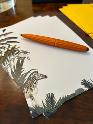 Zebra Letter Paper - Laid A5 Writing Paper - Mustard and Gray Ltd