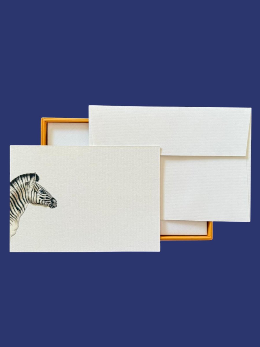 Zebra Stripe Notecard Set with Laid Envelopes