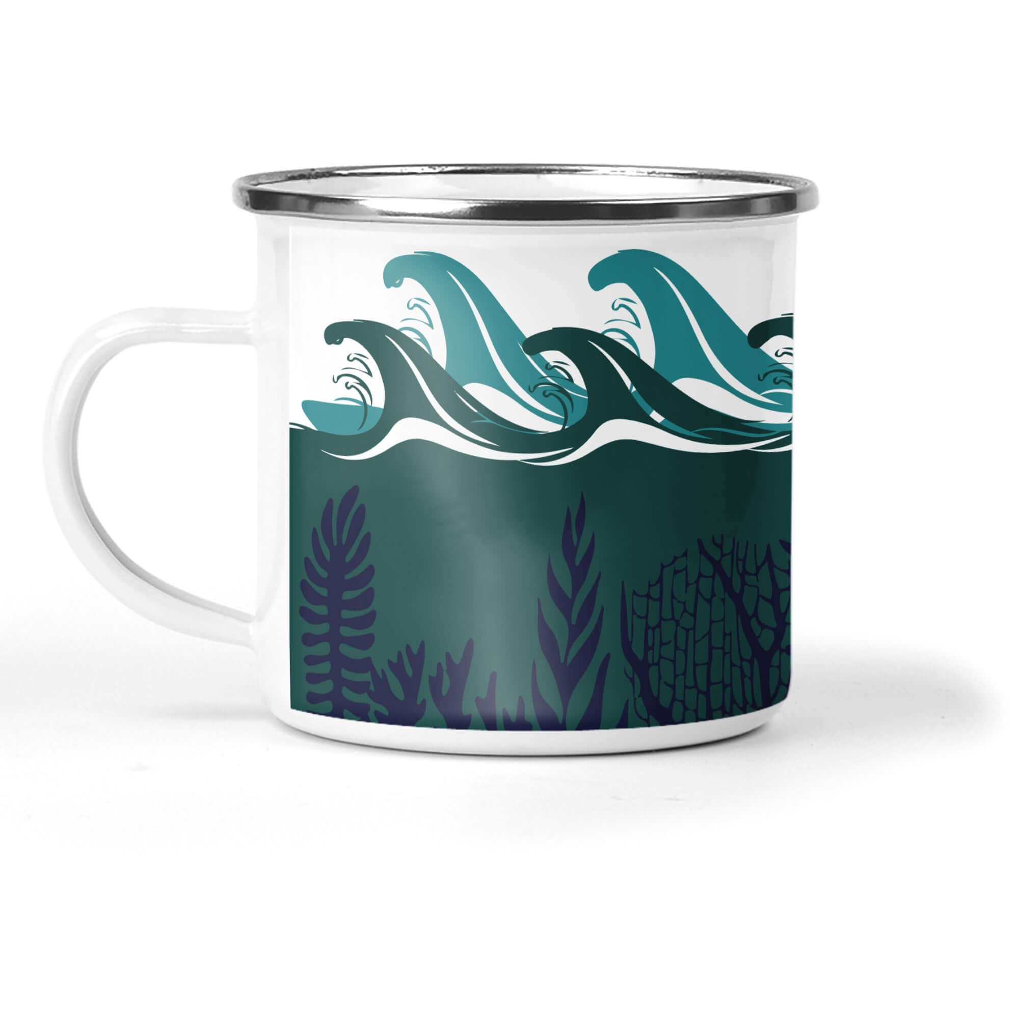 Deep Blue Sea Night Enamel Mug