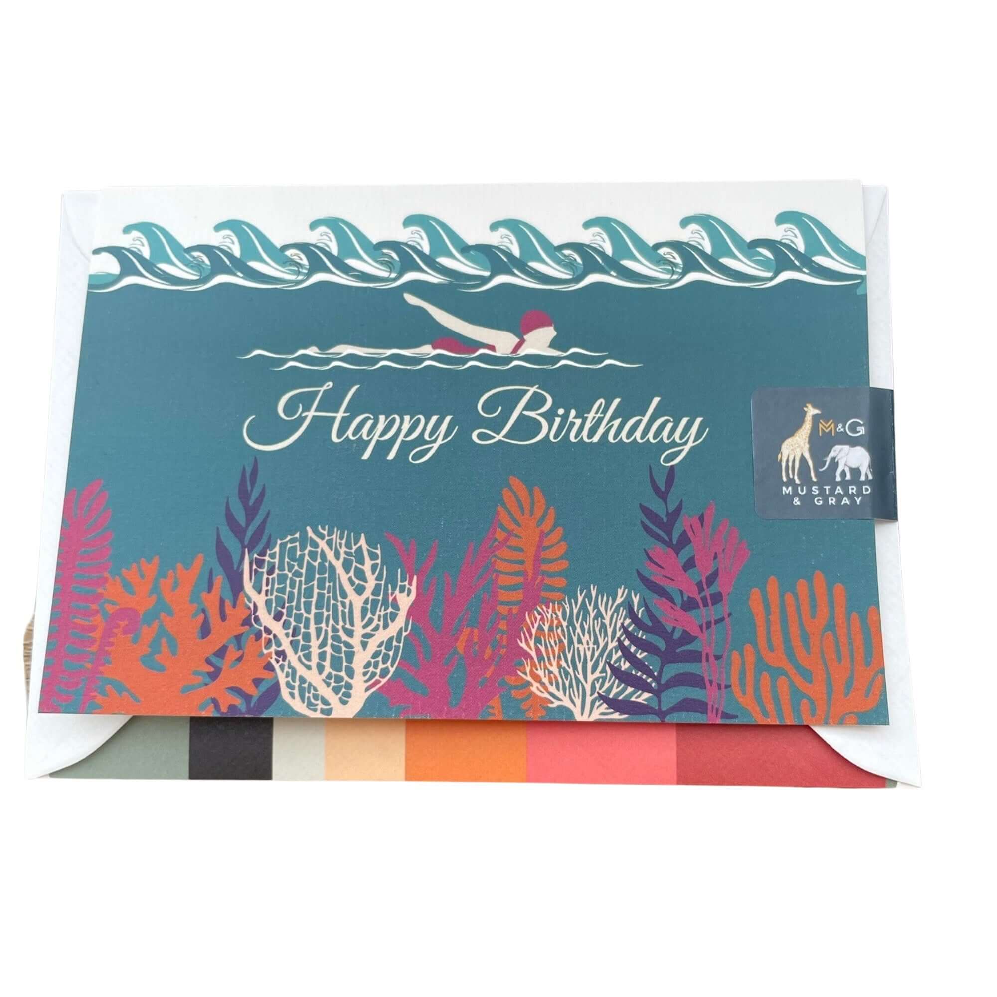 Deep Blue Sea Wild Swimming Birthday Card