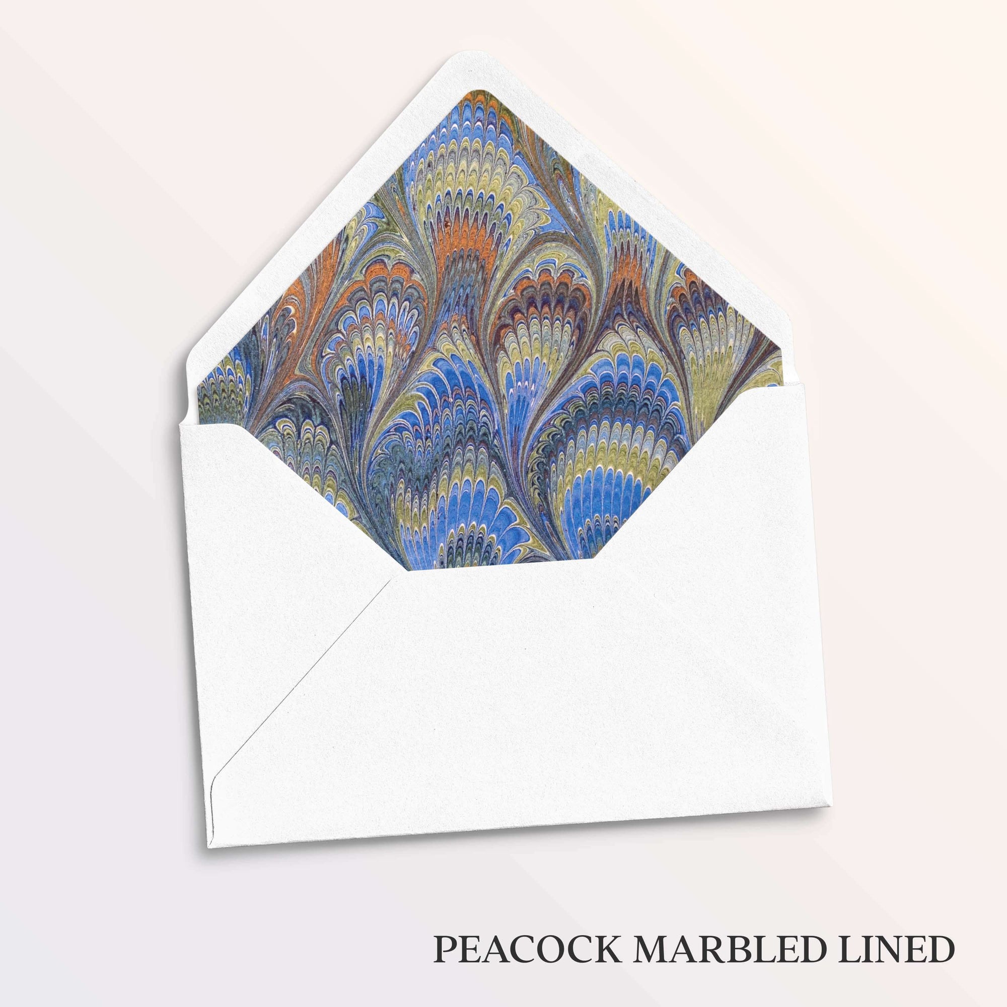 Peacock Marbled Personalised Notecards