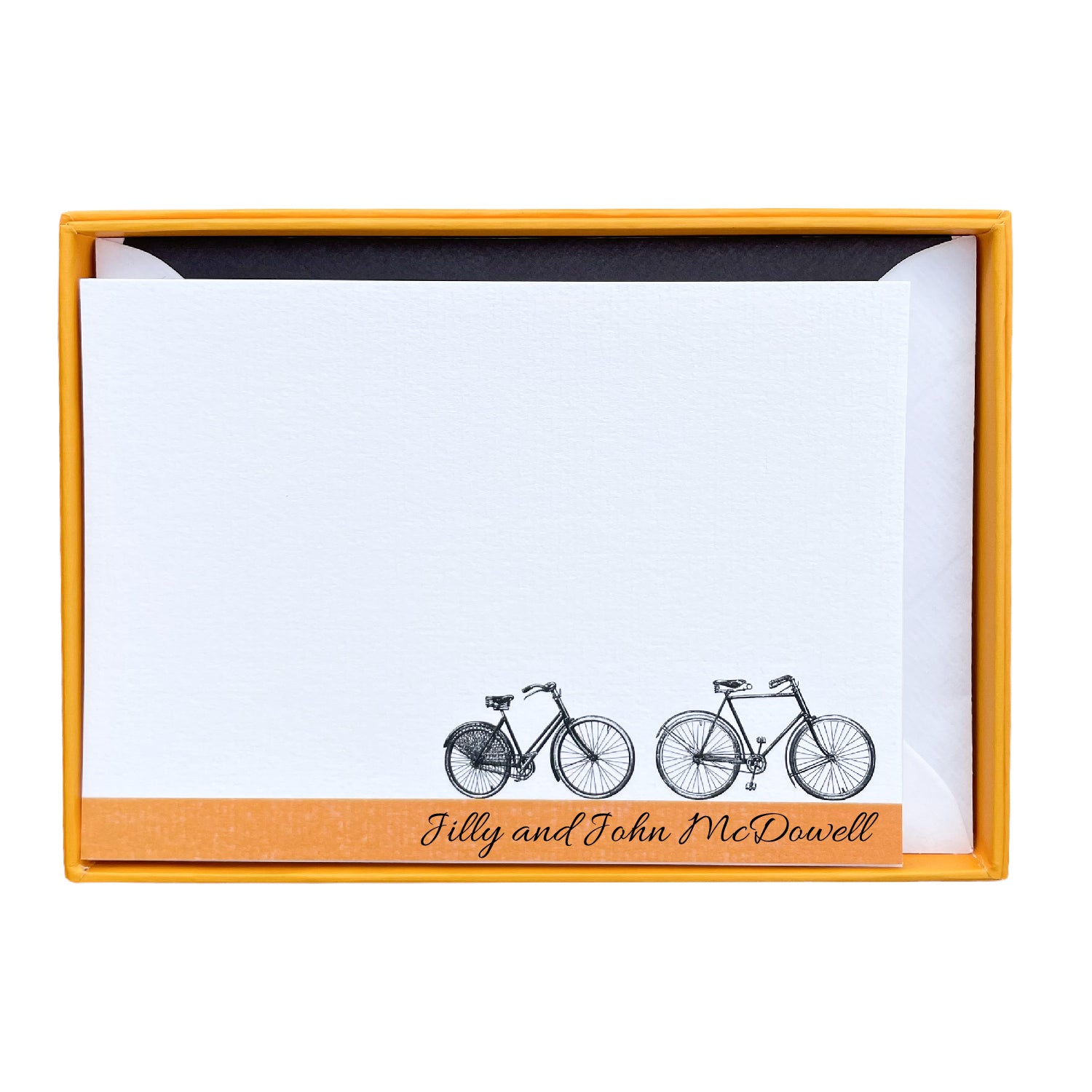 Bicycle Couple Personalised Notecards