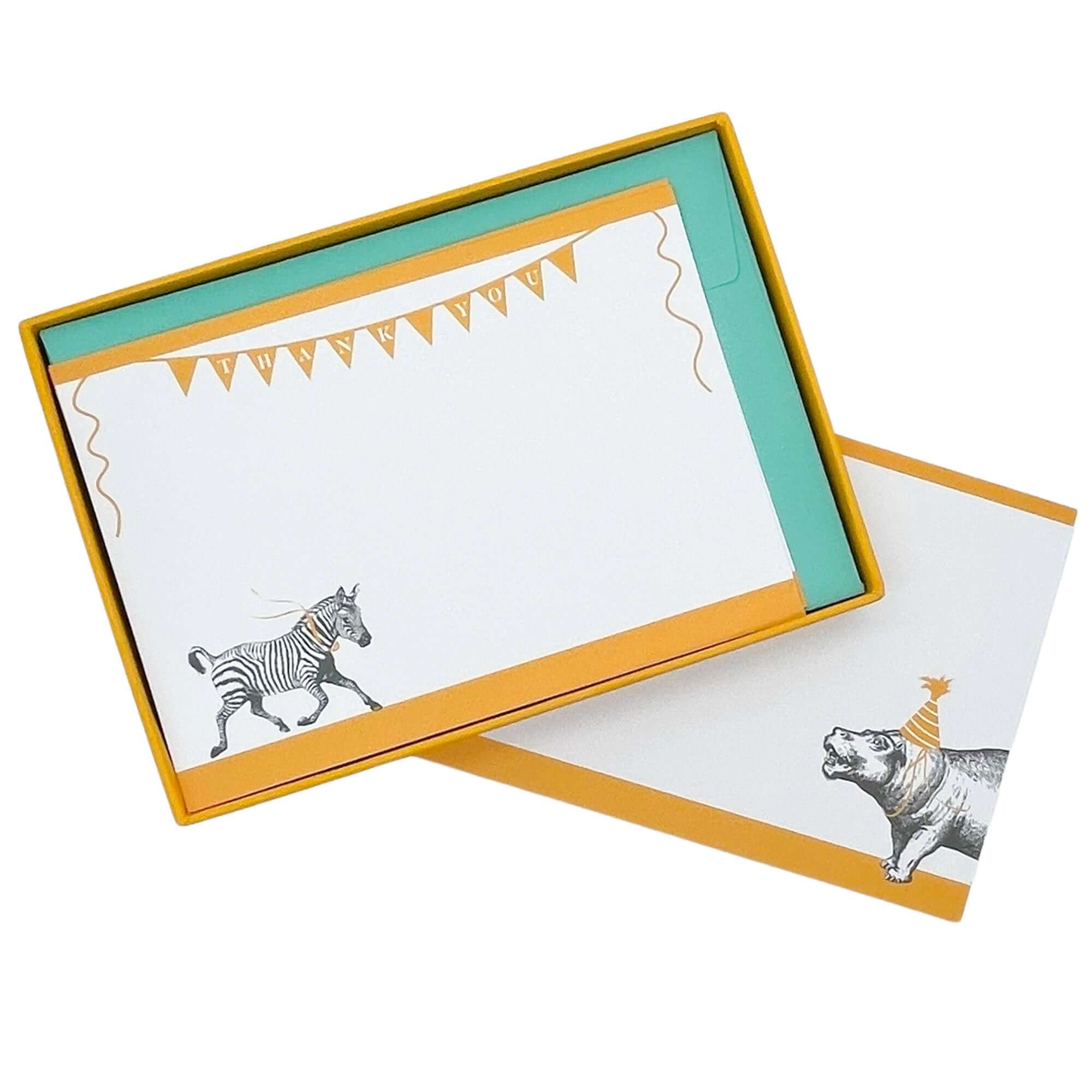 Animal Parade Thank You Notecard Set Children's Notecards Mustard and Gray Ltd Shropshire UK