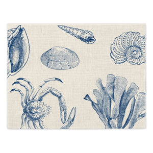 Antiquarian Sea Life Placemats (Set of Four) Placemats Mustard and Gray Ltd Shropshire UK