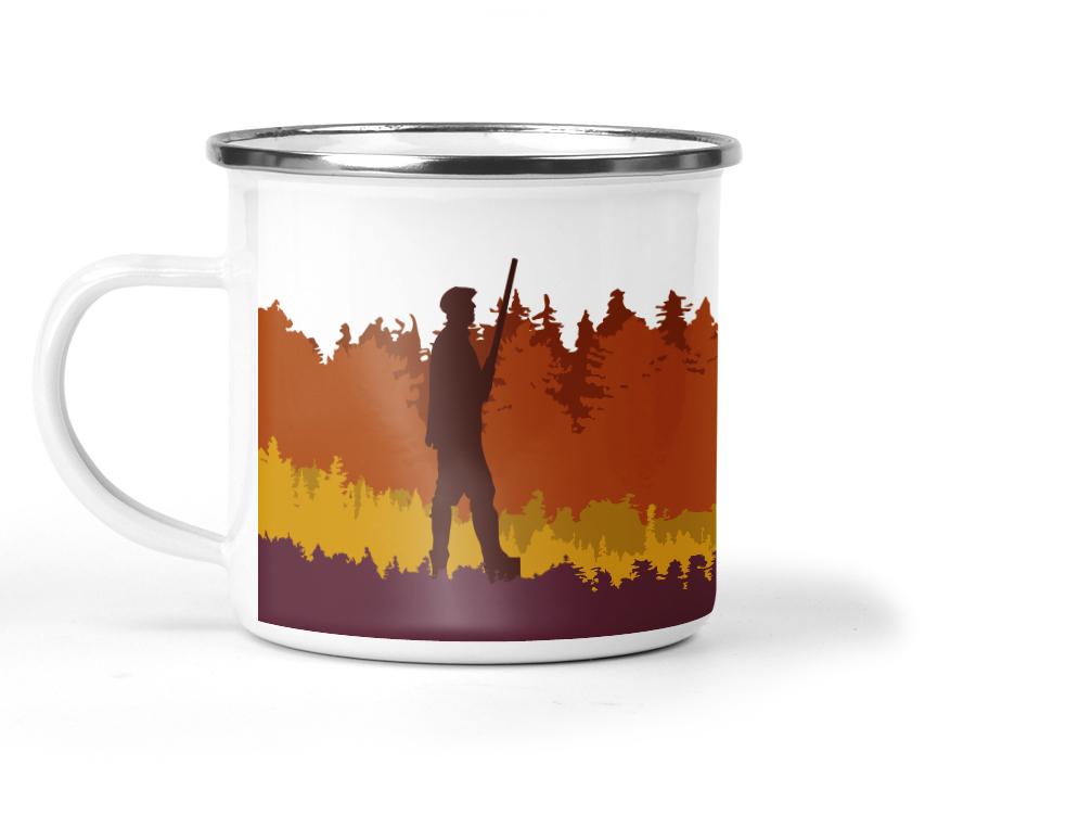 Autumn Shoot Enamel Mug - Mustard and Gray Ltd