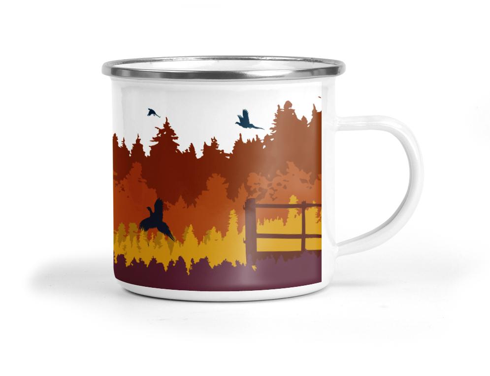 Autumn Shoot Enamel Mug - Mustard and Gray Ltd