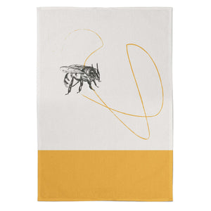 Bee Swirl Tea Towel Tea Towels Mustard and Gray Ltd Shropshire UK