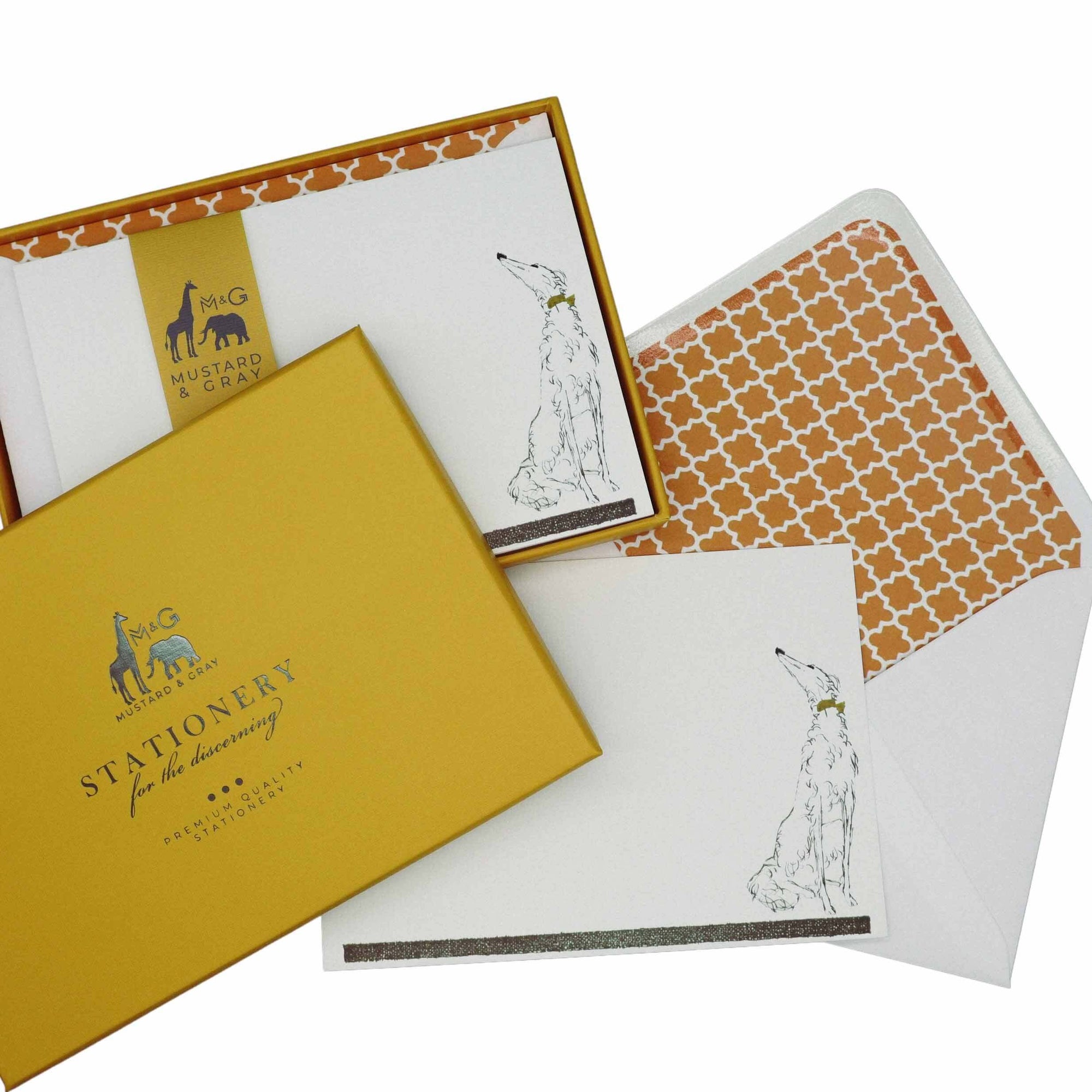 Borzoi Notecard Set with Lined Envelopes