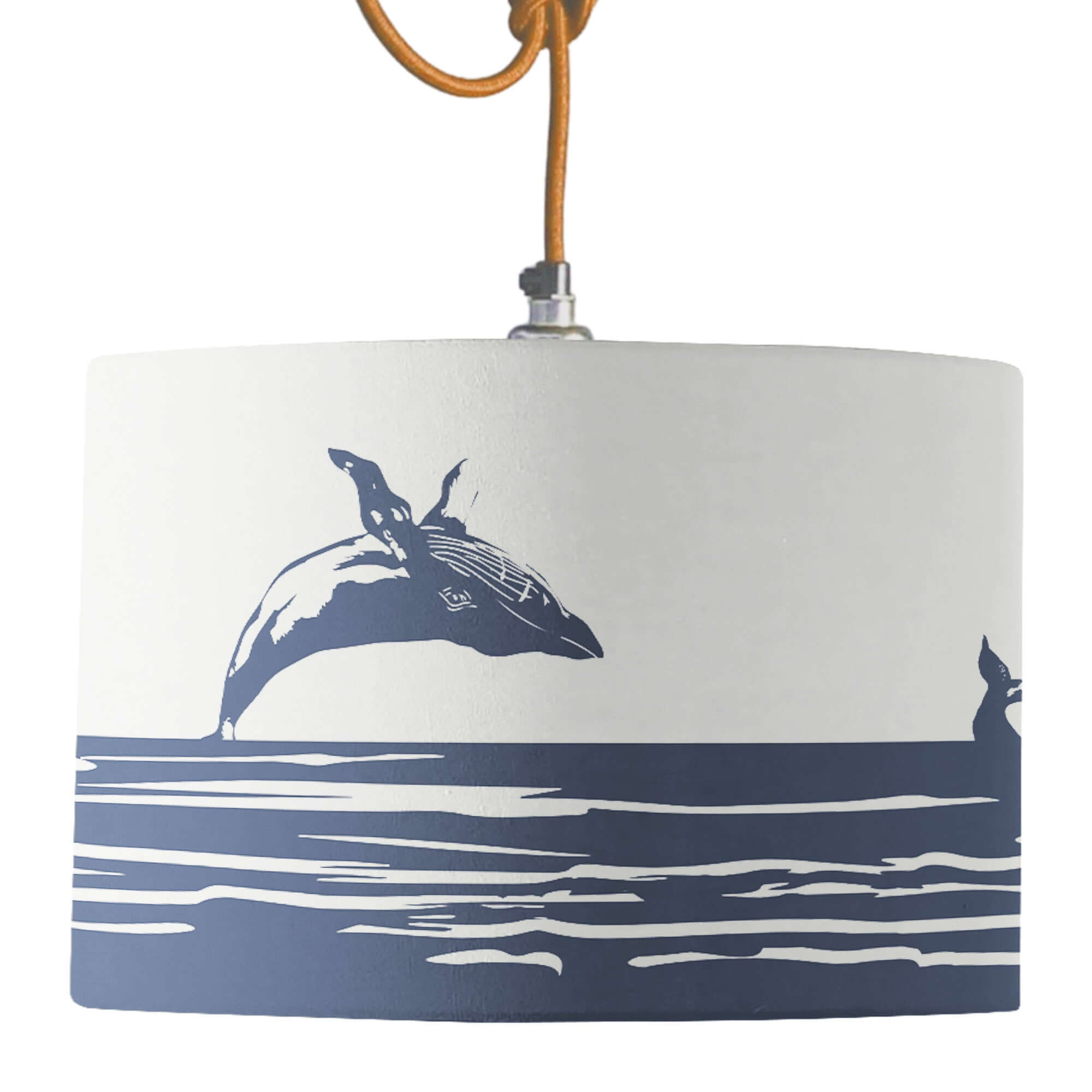 Breaching Humpback Whale Lamp Shade lampshade Mustard and Gray Ltd Shropshire UK