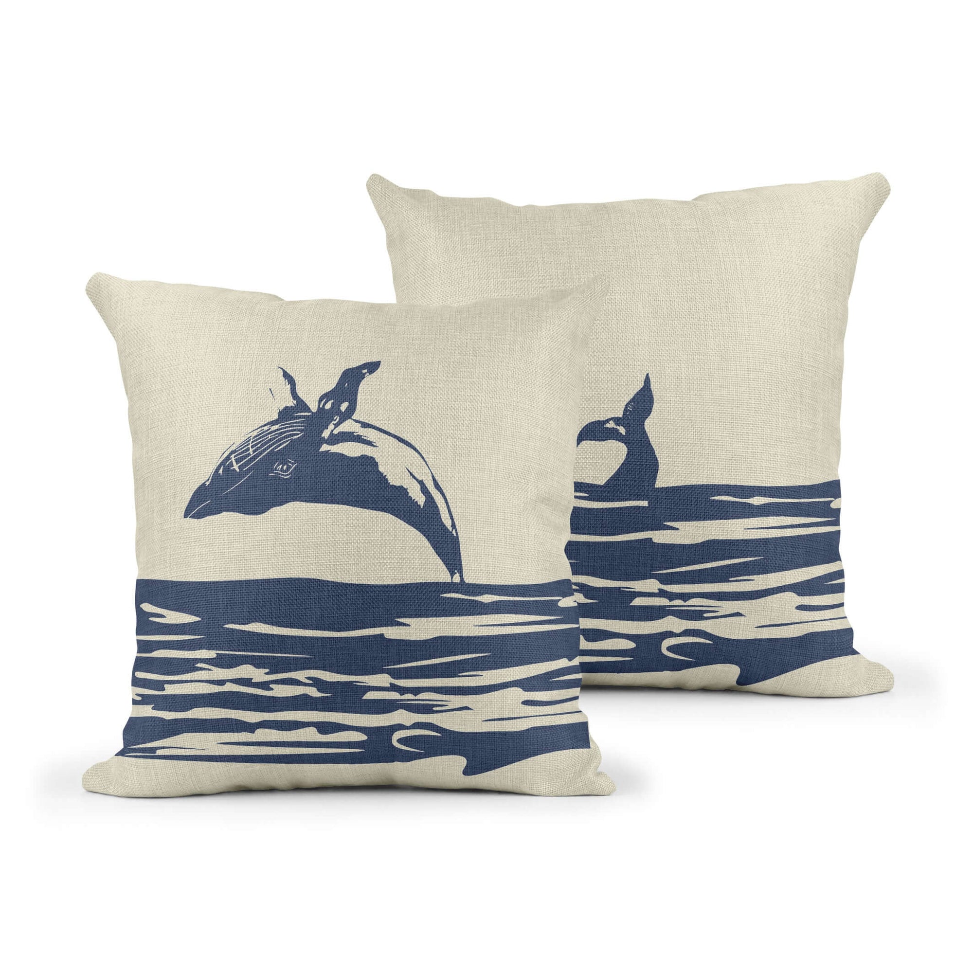 Breaching Whale Cushion Cushions Mustard and Gray Ltd Shropshire UK
