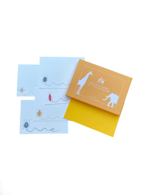 Buggy Scribble Notecard Set Children's Notecards Mustard and Gray Ltd Shropshire UK