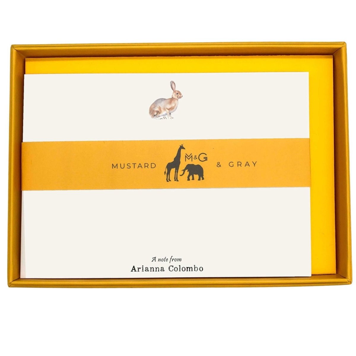 Bunny Personalised Notecards - Mustard and Gray Ltd