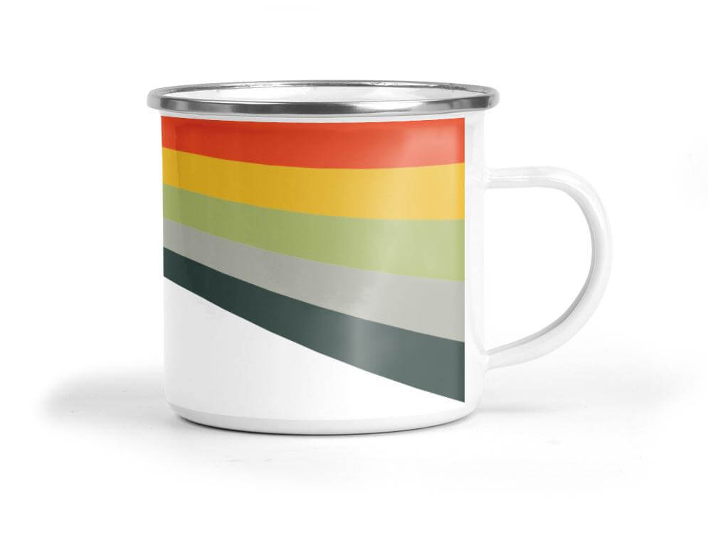 Cameron Vintage Cycling Enamel Mug - Mustard and Gray Ltd