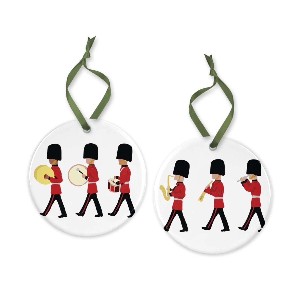 Changing of the Guard Christmas Decoration | Hand - printed Tree Decoration - Mustard and Gray Ltd