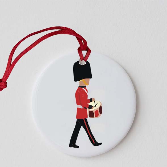 Changing of the Guard Drum Christmas Decoration - Mustard and Gray Ltd