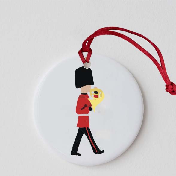 Changing of the Guard French Horn Christmas Decoration - Mustard and Gray Ltd