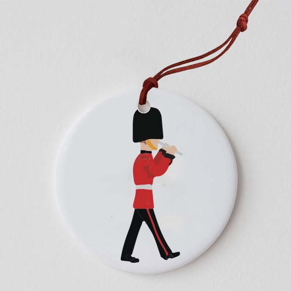 Changing of the Guard Set of 12 Christmas Decoration | Hand-printed Tree Decoration Christmas Decorations Mustard and Gray Ltd Shropshire UK