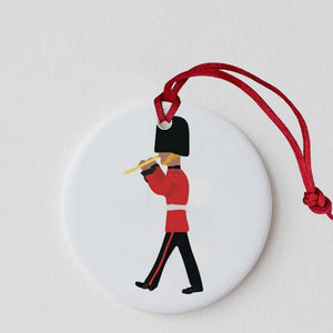 Changing of the Guard Set of 12 Christmas Decoration | Hand-printed Tree Decoration Christmas Decorations Mustard and Gray Ltd Shropshire UK