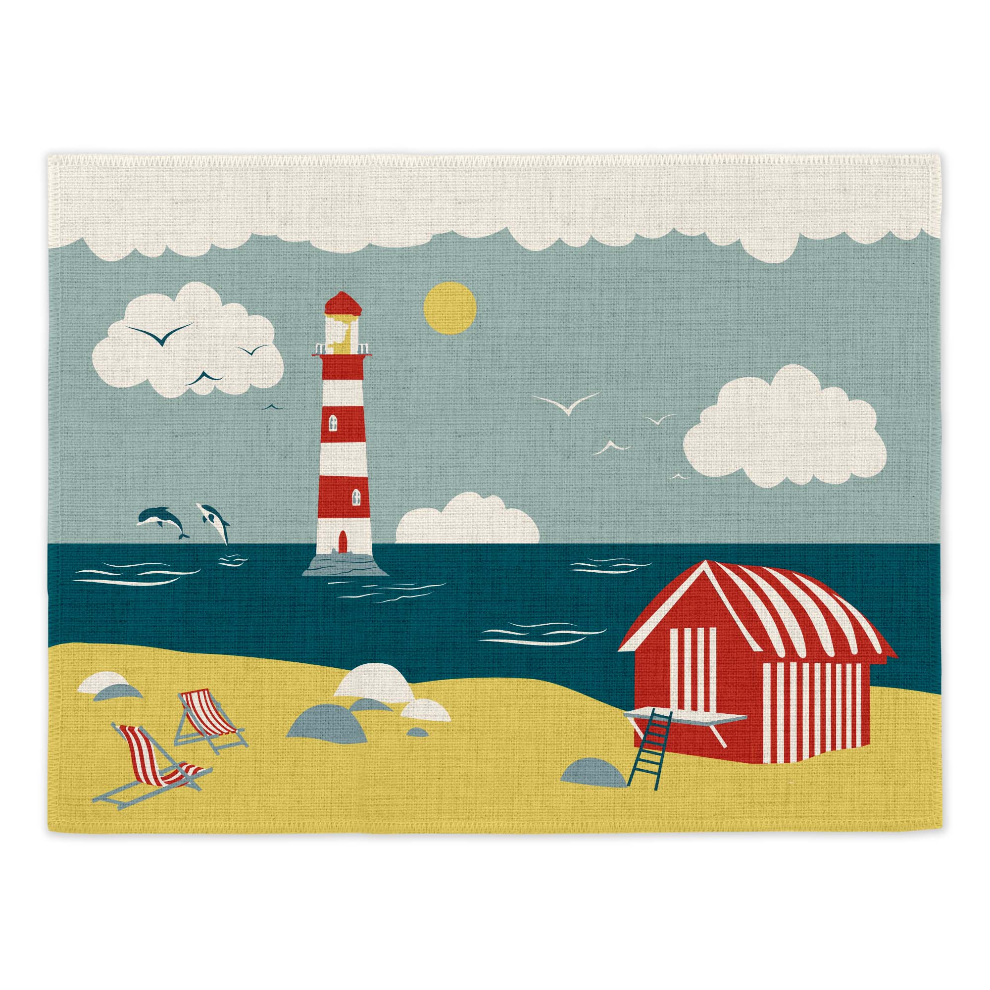 Charlie's Coast Placemats (Set of Four) Placemats Mustard and Gray Ltd Shropshire UK