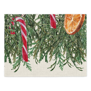 Christmas Baubles Placemats (Set of Four) - Mustard and Gray Ltd