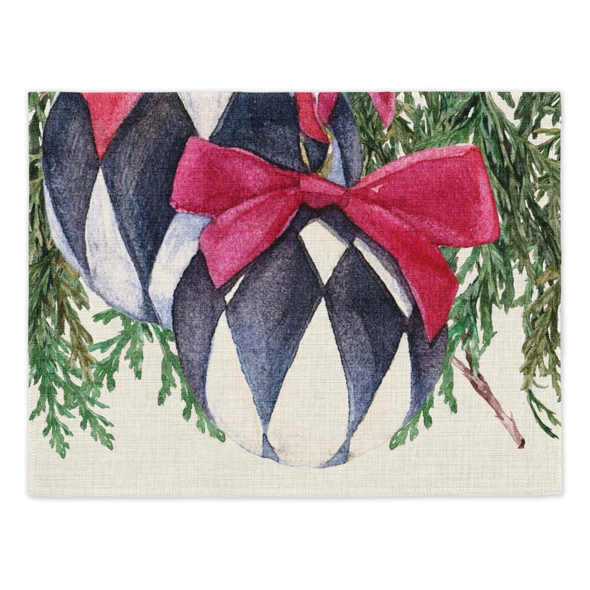 Christmas Baubles Placemats (Set of Four) - Mustard and Gray Ltd