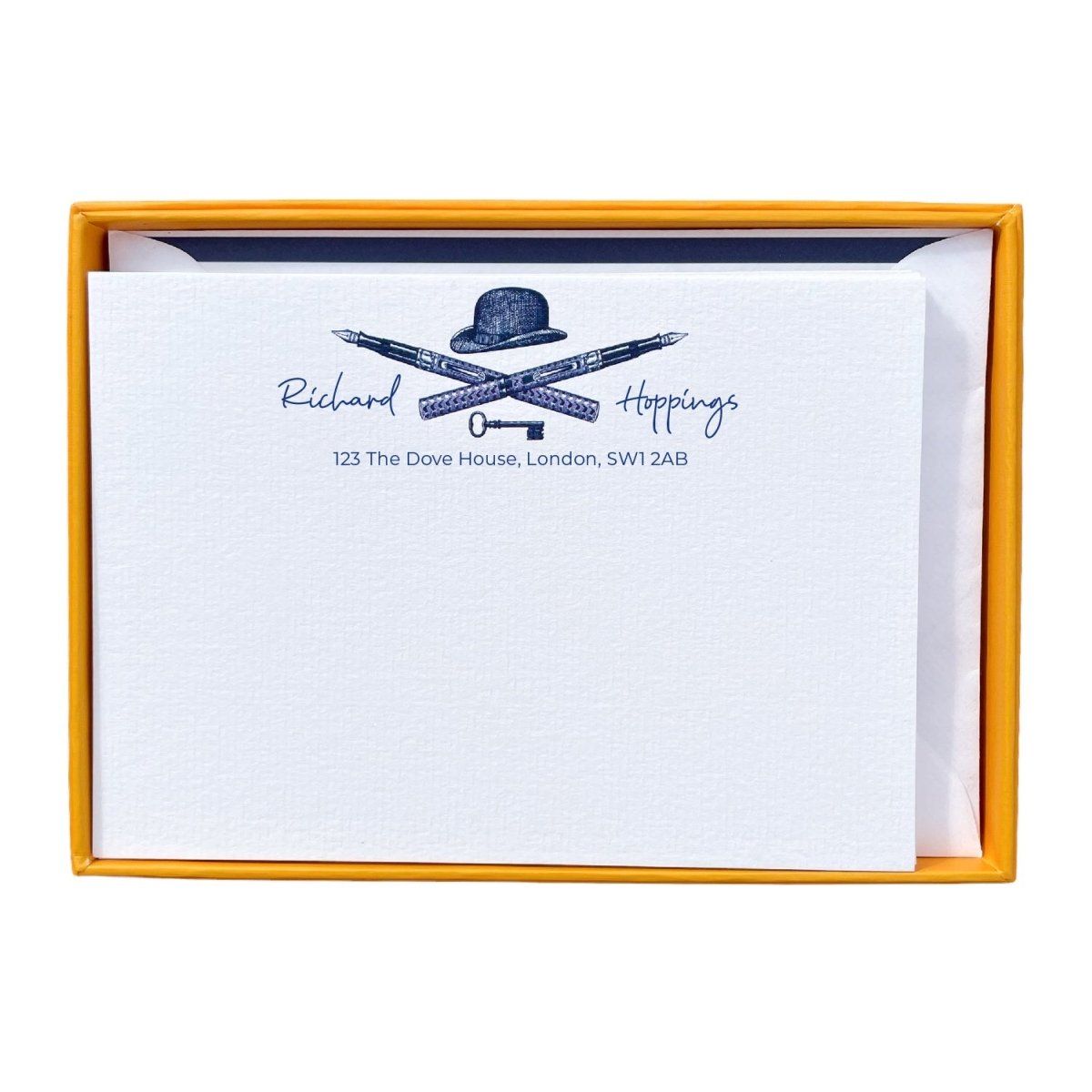 City Gent Personalised Notecards - Mustard and Gray Ltd