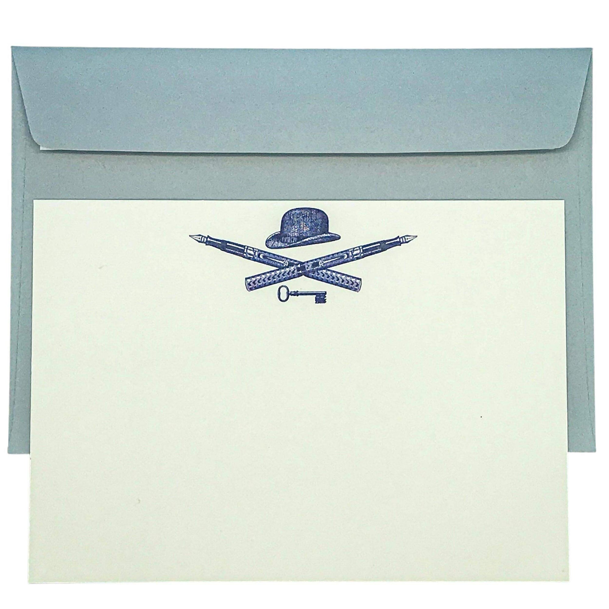 City Gentleman Notecard Set Notecards with Plain Envelopes Mustard and Gray Ltd Shropshire UK